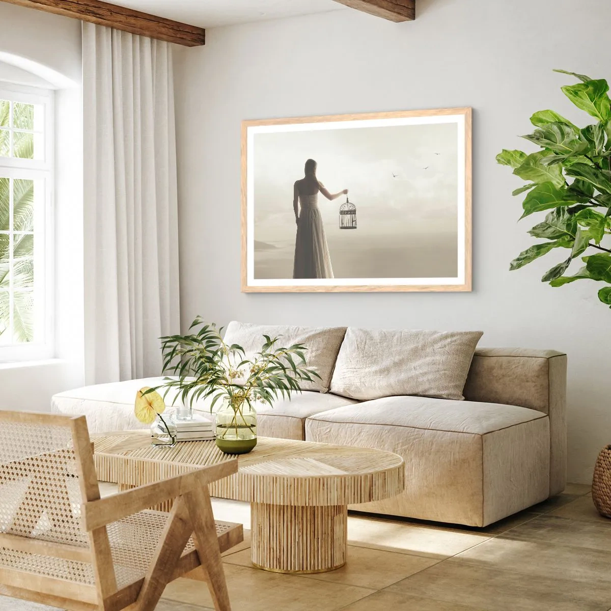 Affiche dans un chêne clair - Poster - Soi libre - 40x30 cm