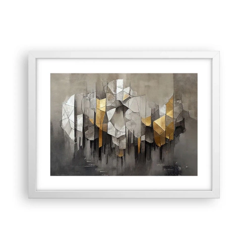 Affiche dans un cadre blanc - Poster - Composition de glace et de lumière - 40x30 cm