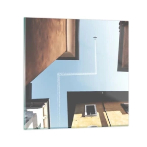 Impression sur verre - Image sur verre - Au-dessus du labyrinthe de la ville - 30x30 cm