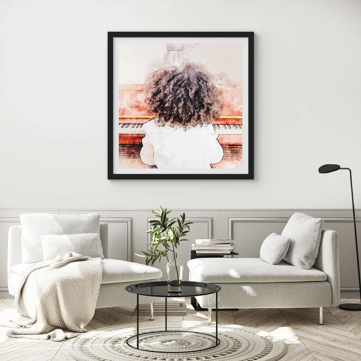 Affiche dans un cadre noir - Poster - Dans un nouveau monde - 40x40 cm