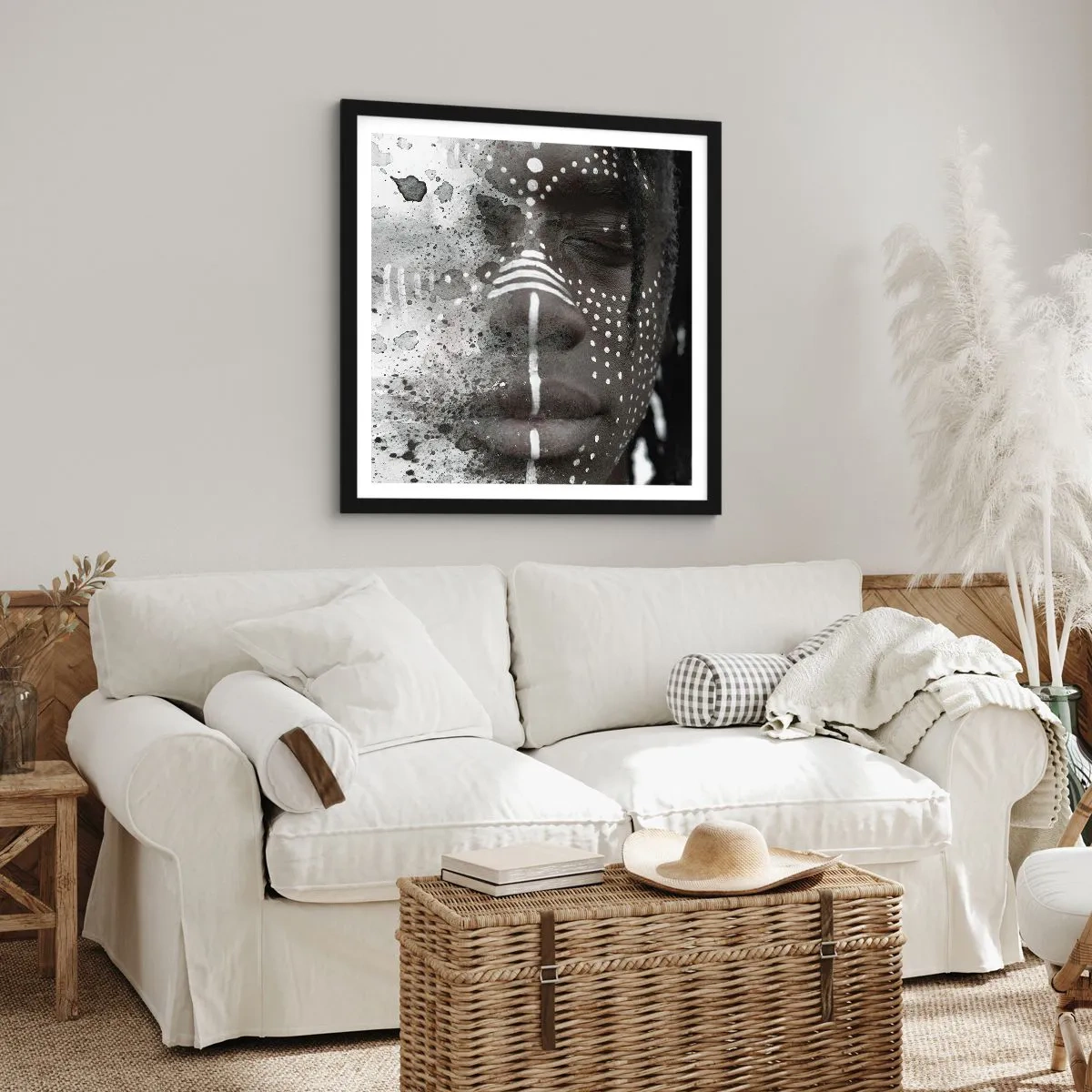 Affiche dans un cadre noir - Poster - Découvrez l'esprit primal - 60x60 cm