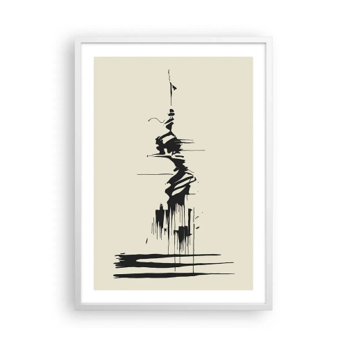 Affiche dans un cadre blanc - Poster - Abstraction hâtive - 50x70 cm