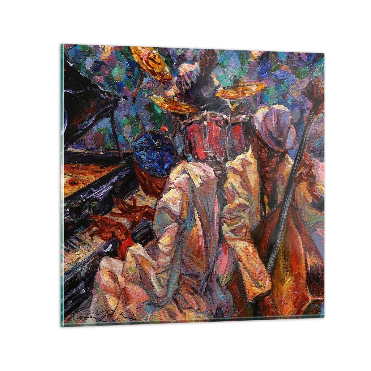 Impression sur verre - Image sur verre - Dans le même tempo - 30x30 cm