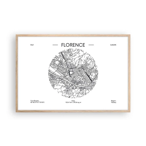 Affiche dans un chêne clair - Poster - Anatomie de Florence - 91x61 cm