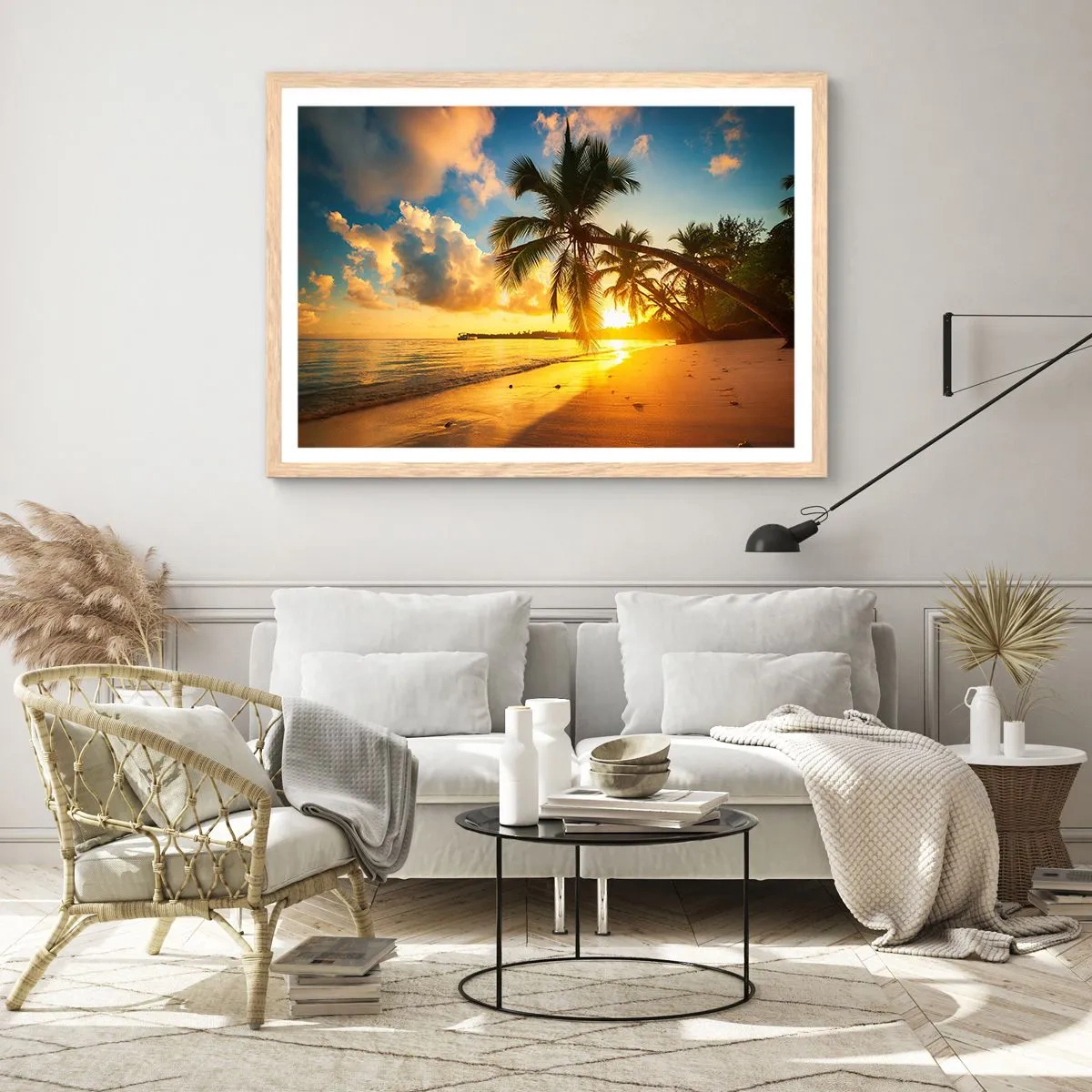 Affiche dans un chêne clair - Poster - Rêve caribéen - 50x40 cm