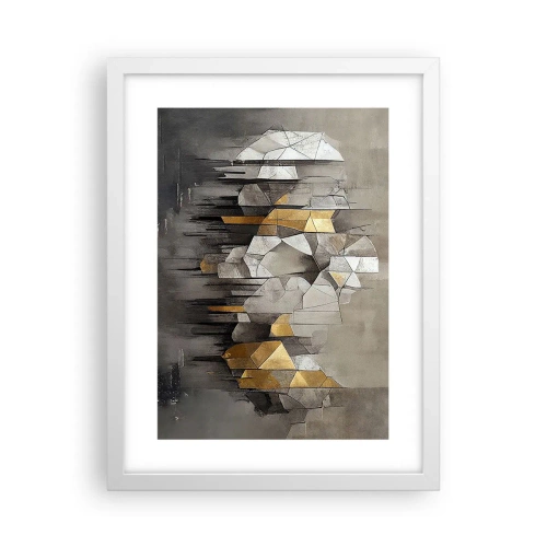 Affiche dans un cadre blanc - Poster - Composition de glace et de lumière - 30x40 cm