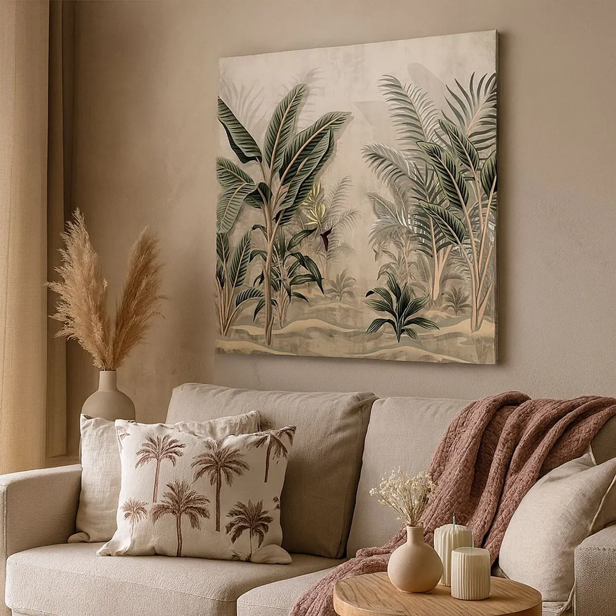 Impression sur toile - Image sur toile - Une gravure de style colonial - 30x30 cm