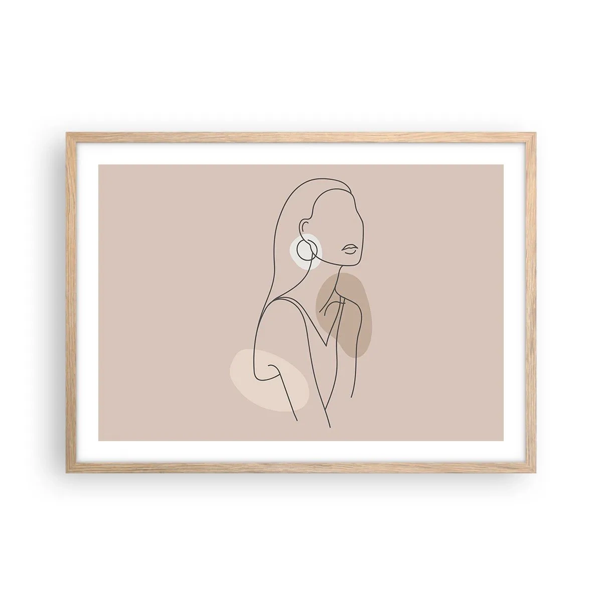 Affiche dans un chêne clair - Poster - Icone féminin - 70x50 cm