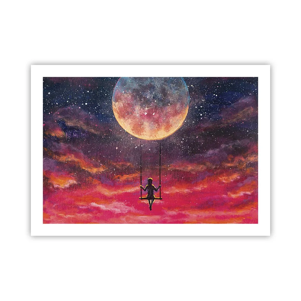 Affiche - Poster - Se balancer dans les nuages - 70x50 cm