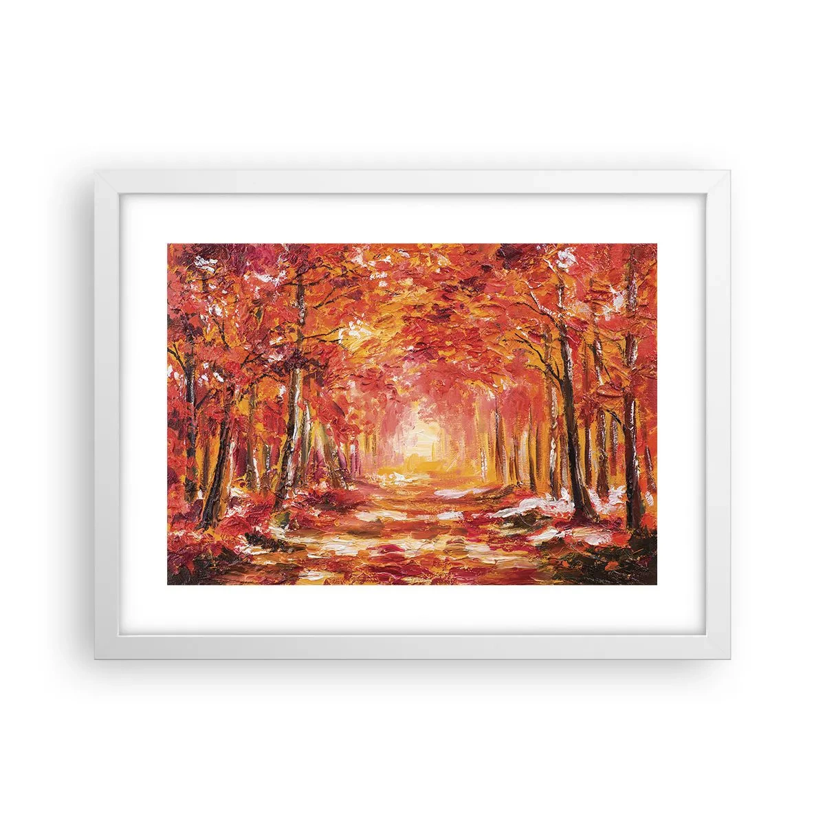 Affiche dans un cadre blanc - Poster - Forêt de cuivre - 40x30 cm
