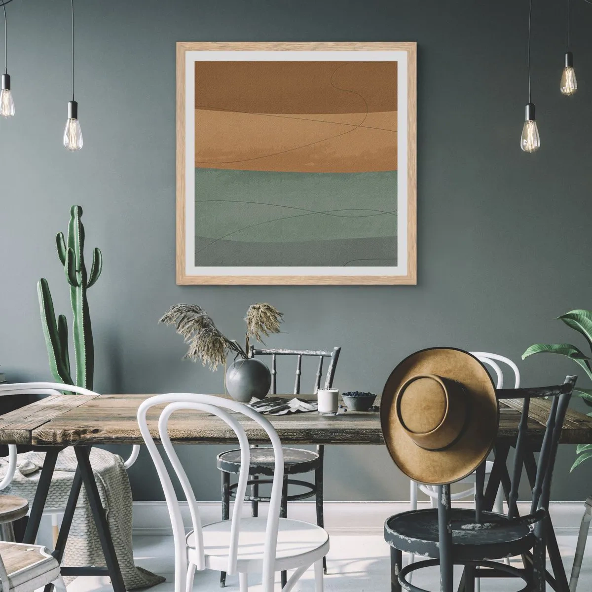 Affiche dans un chêne clair - Poster - Composition horizontale - 30x30 cm