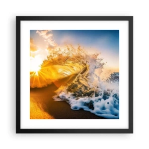 Affiche dans un cadre noir - Poster - S'amuser dans le sable - 40x40 cm