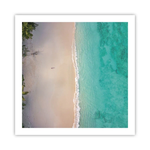 Affiche - Poster - Plage paradisiaque - 60x60 cm