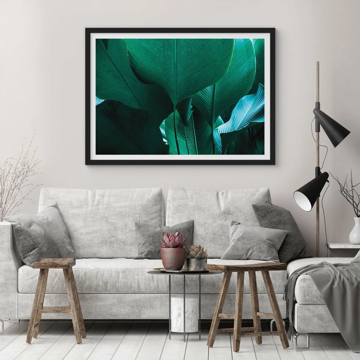 Affiche dans un cadre noir - Poster - Tourné vers la lumière - 91x61 cm