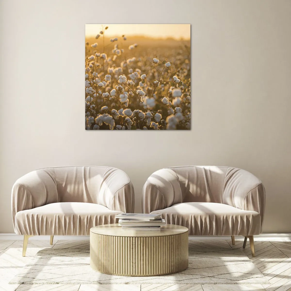 Impression sur verre - Image sur verre - Champ moelleux - 40x40 cm