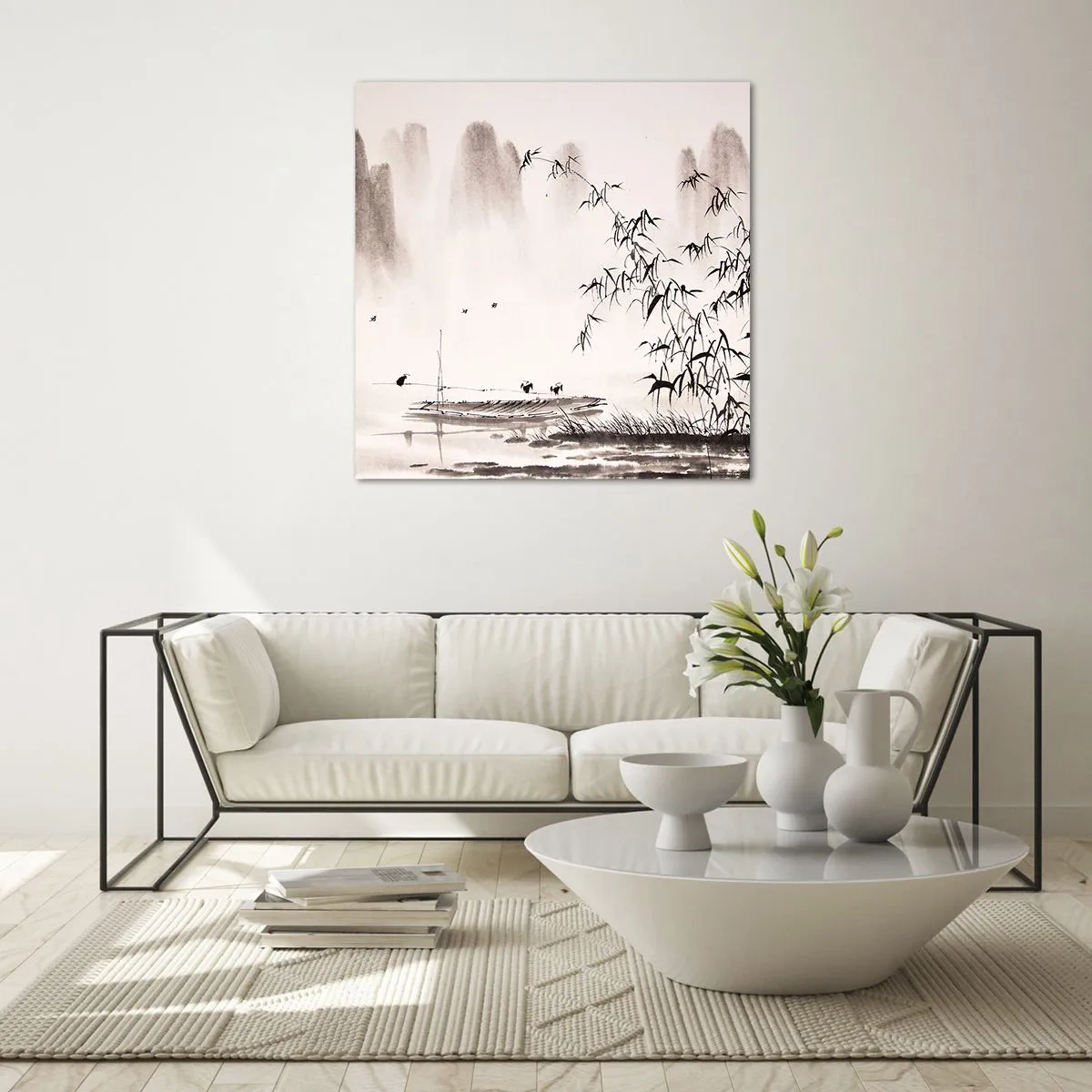 Impression sur verre - Image sur verre - Le silence des rizières - 40x40 cm