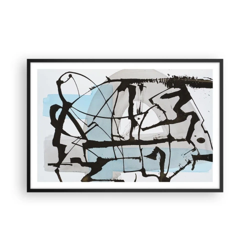 Affiche dans un cadre noir - Poster - Bleu malgré tout - 91x61 cm