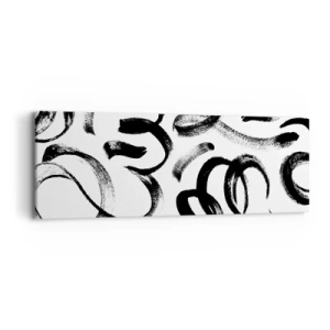 Impression sur toile - Image sur toile - Noir sur blanc - 90x30 cm