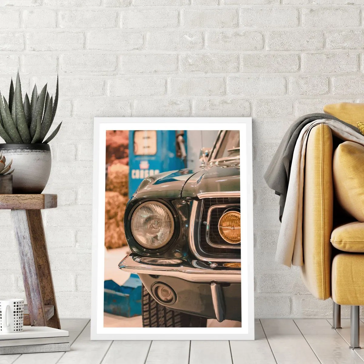 Affiche dans un cadre blanc - Poster - Rencontre avec une légende - 61x91 cm