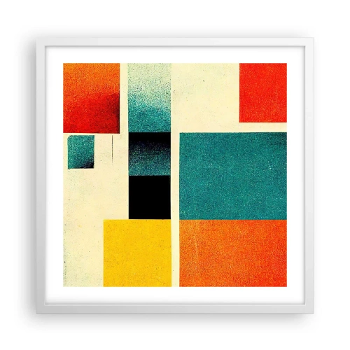 Affiche dans un cadre blanc - Poster - Abstraction géométrique – bonne énergie - 50x50 cm