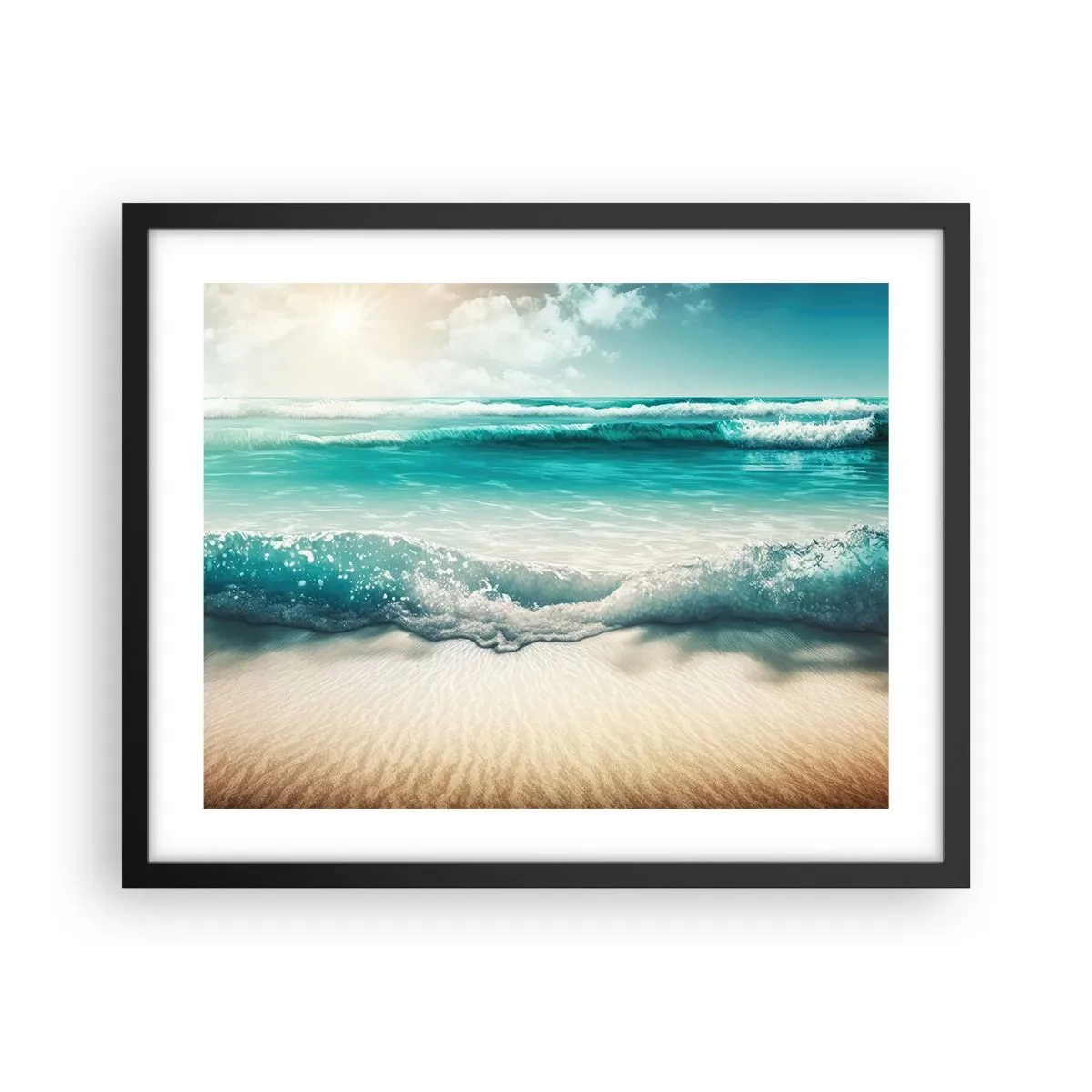Affiche dans un cadre noir - Poster - La paix de l'océan - 50x40 cm
