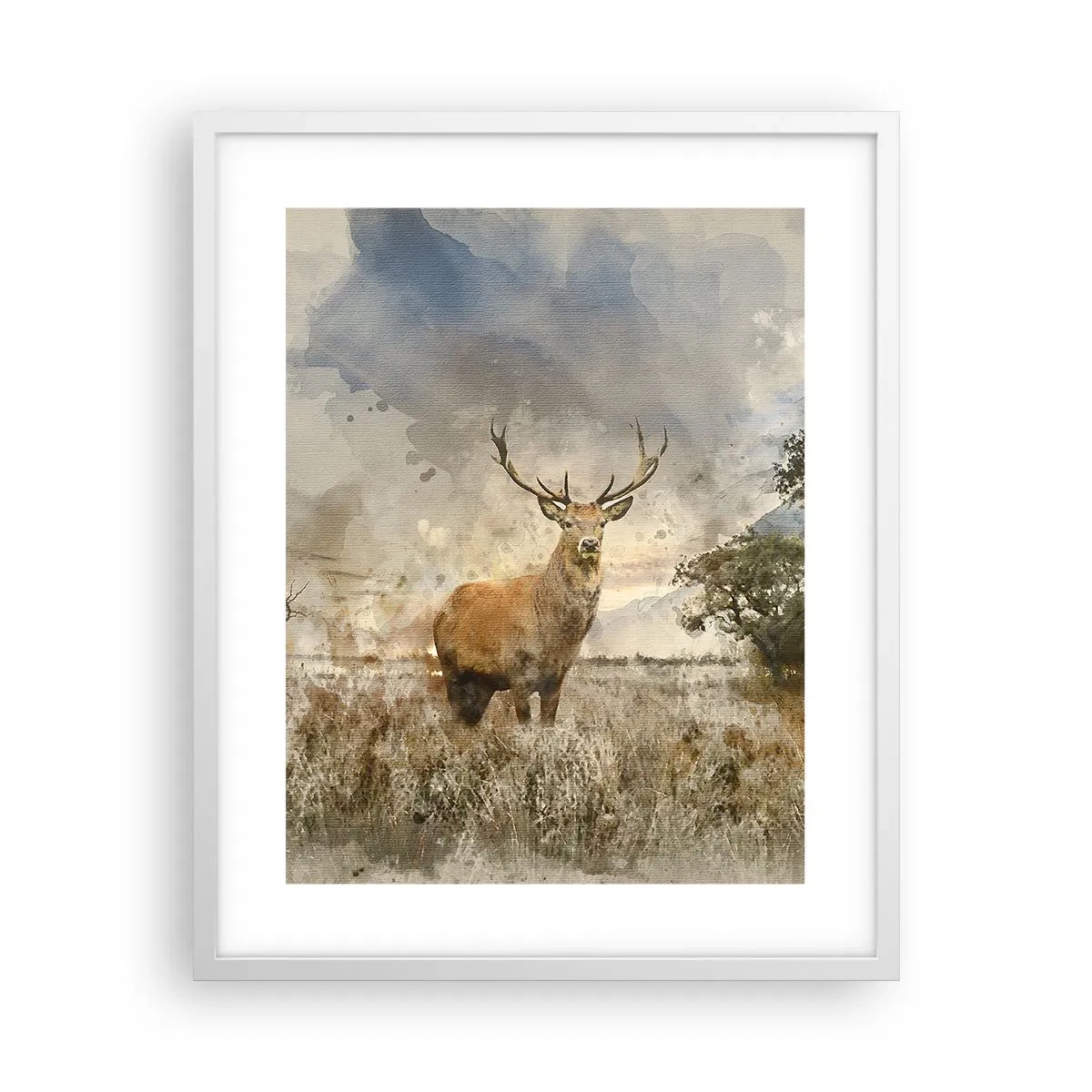 Affiche dans un cadre blanc - Poster - Dignité - force - majesté - 40x50 cm