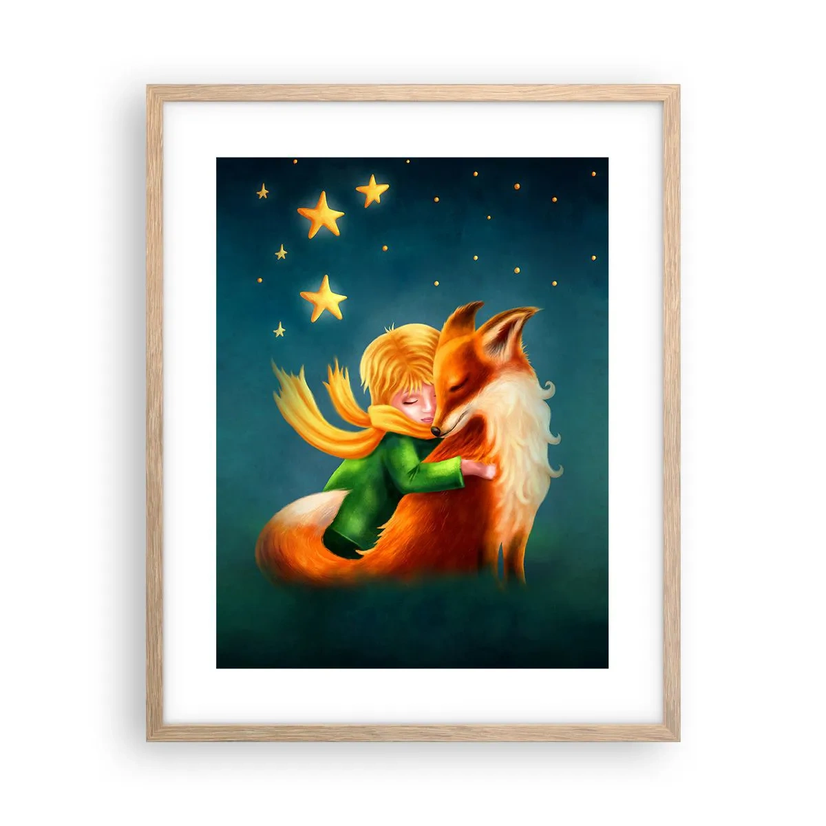 Affiche dans un chêne clair - Poster - Petit Prince - 40x50 cm