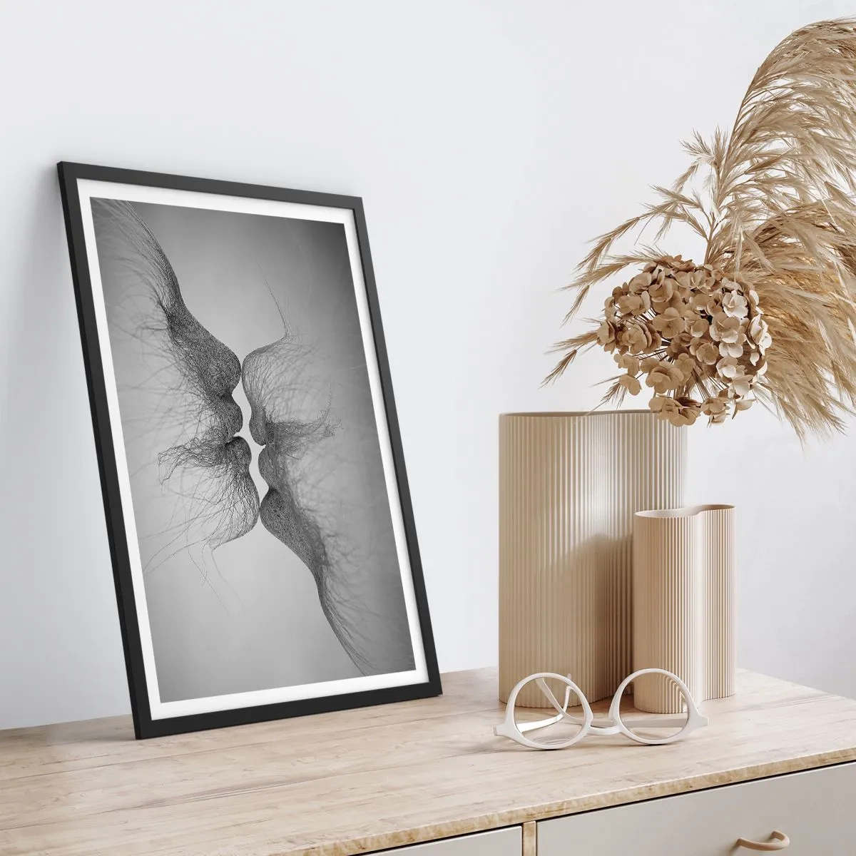 Affiche dans un cadre noir - Poster - La bise du vent - 40x50 cm