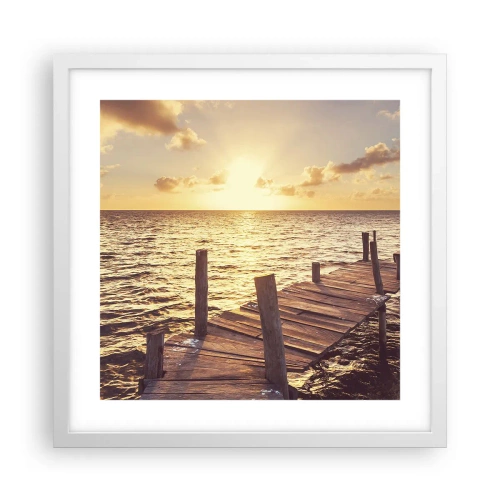 Affiche dans un cadre blanc - Poster - La terre d'or de la douceur - 40x40 cm