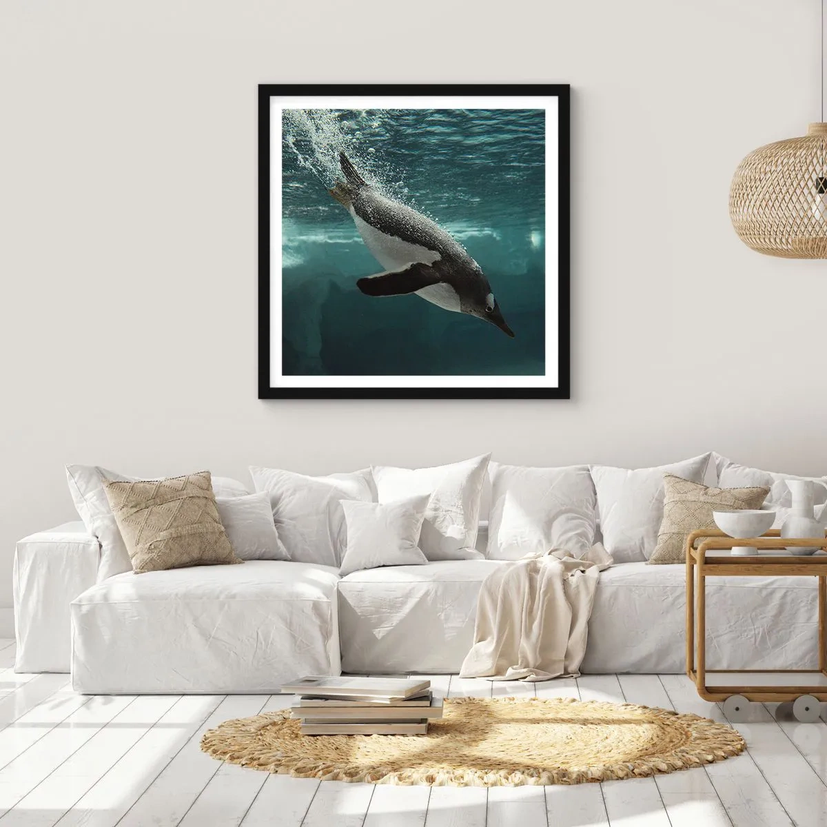 Affiche dans un cadre noir - Poster - Bienvenue dans mon monde - 50x50 cm