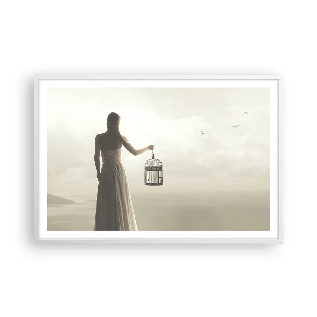 Affiche dans un cadre blanc - Poster - Soi libre - 91x61 cm