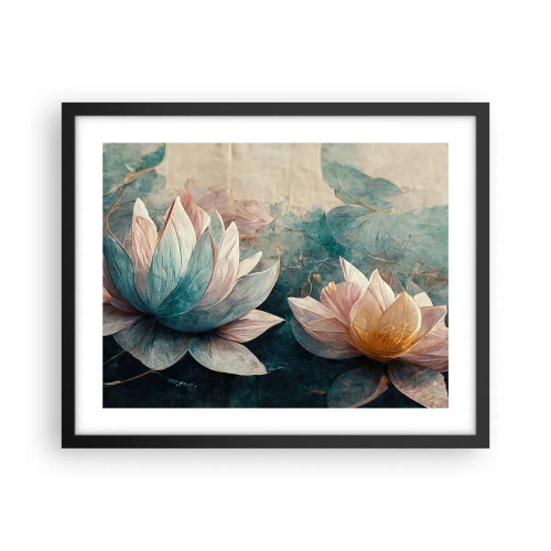 Affiche dans un cadre noir - Poster - Les étoiles du lac - 50x40 cm