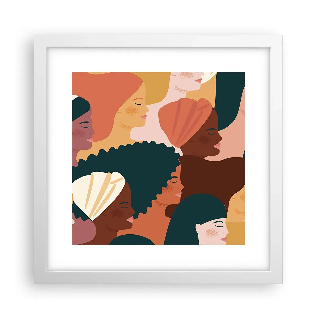 Affiche dans un cadre blanc - Poster - Uniquement la féminité - 30x30 cm