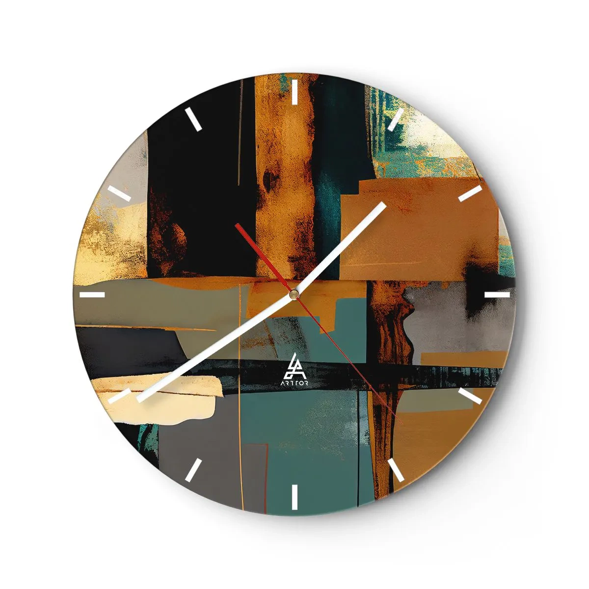 Horloge murale - Pendule murale - Abstraction – lumière et ombre - 40x40 cm