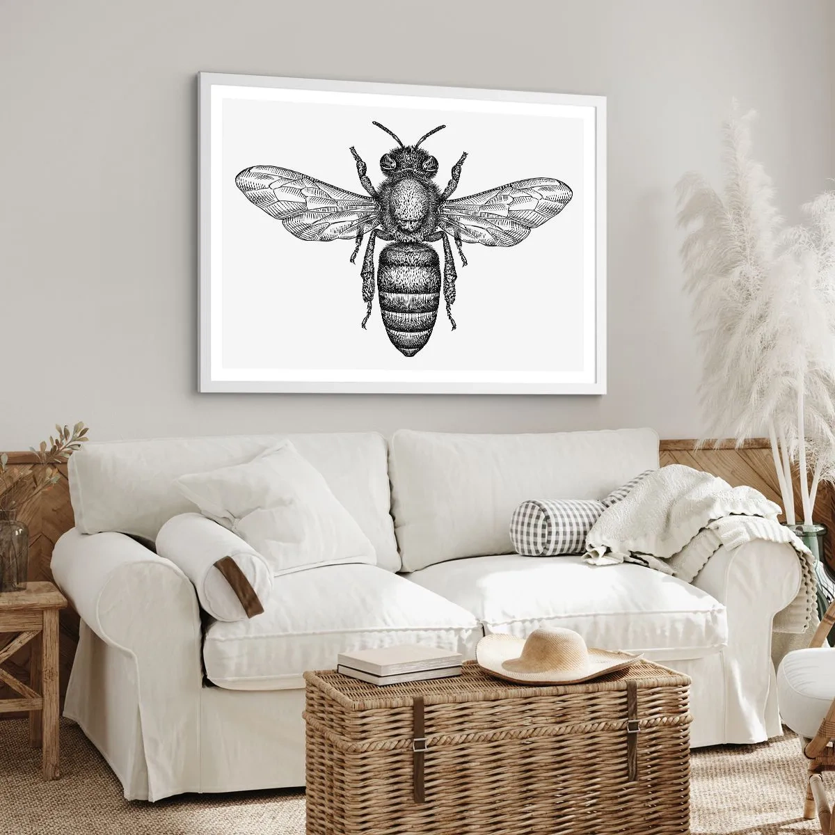 Affiche dans un cadre blanc - Poster - Portrait d'insecte - 50x40 cm