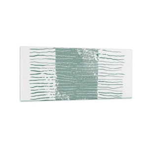 Impression sur verre - Image sur verre - Motif géométrique dans les tons vert mer et blanc - 120x50cm - Abstraction de la mer - Décoration murale moderne pour le salon et la chambre ARTTOR
