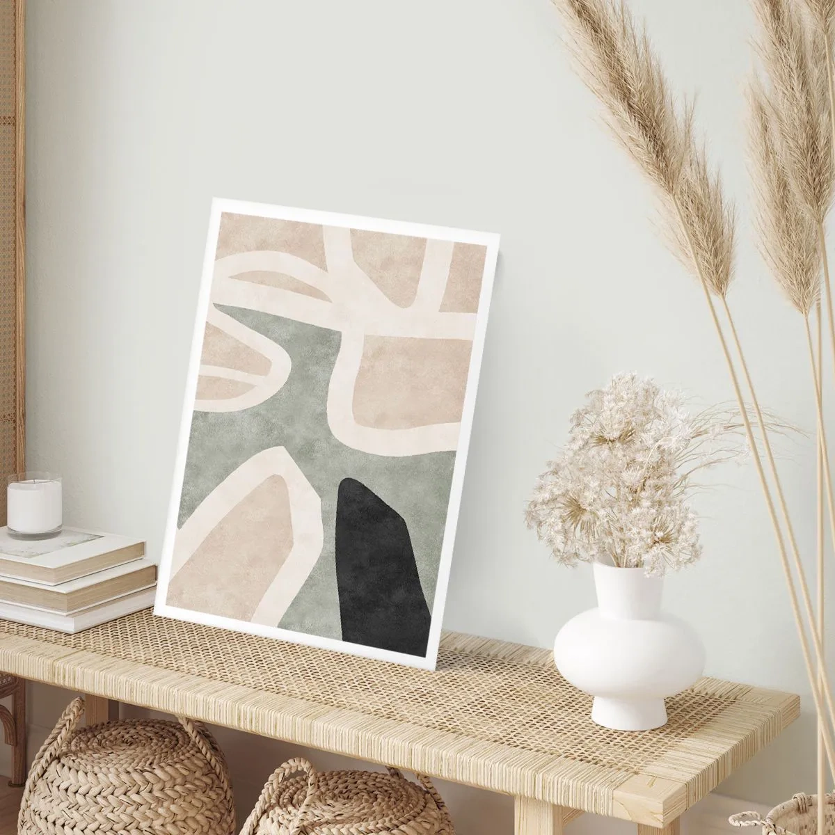 Affiche - Poster - Harmonie des couleurs abstraites - 50x70cm - Composition pour motif noir - Décoration murale moderne pour le salon et la chambre ARTTOR