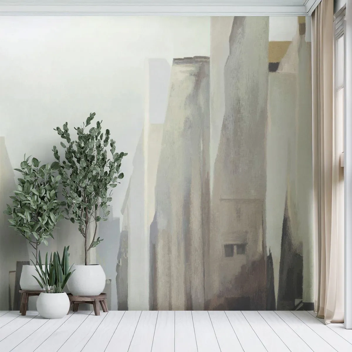 Papier Peint Photo Premium Canvas - Rêve de la ville - Minimaliste, Brillant, Ville - 250x175 cm
