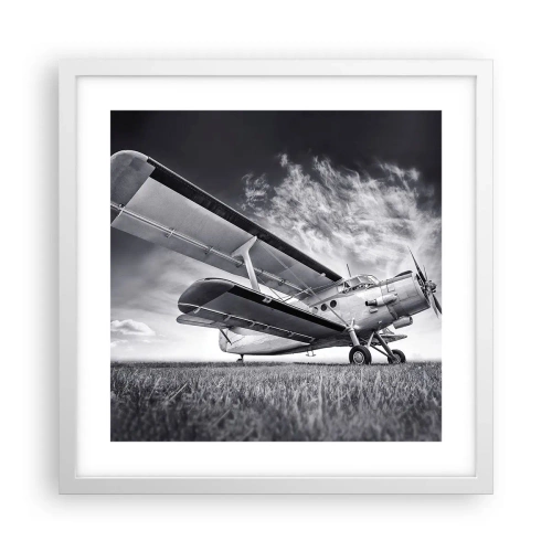 Affiche dans un cadre blanc - Poster - Le pèlerin ailé - 40x40 cm