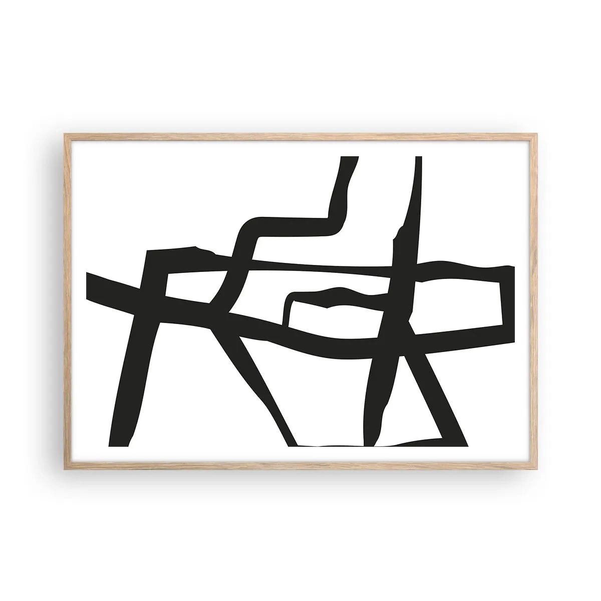 Affiche dans un chêne clair - Poster - Conception noir et blanc - 100x70 cm