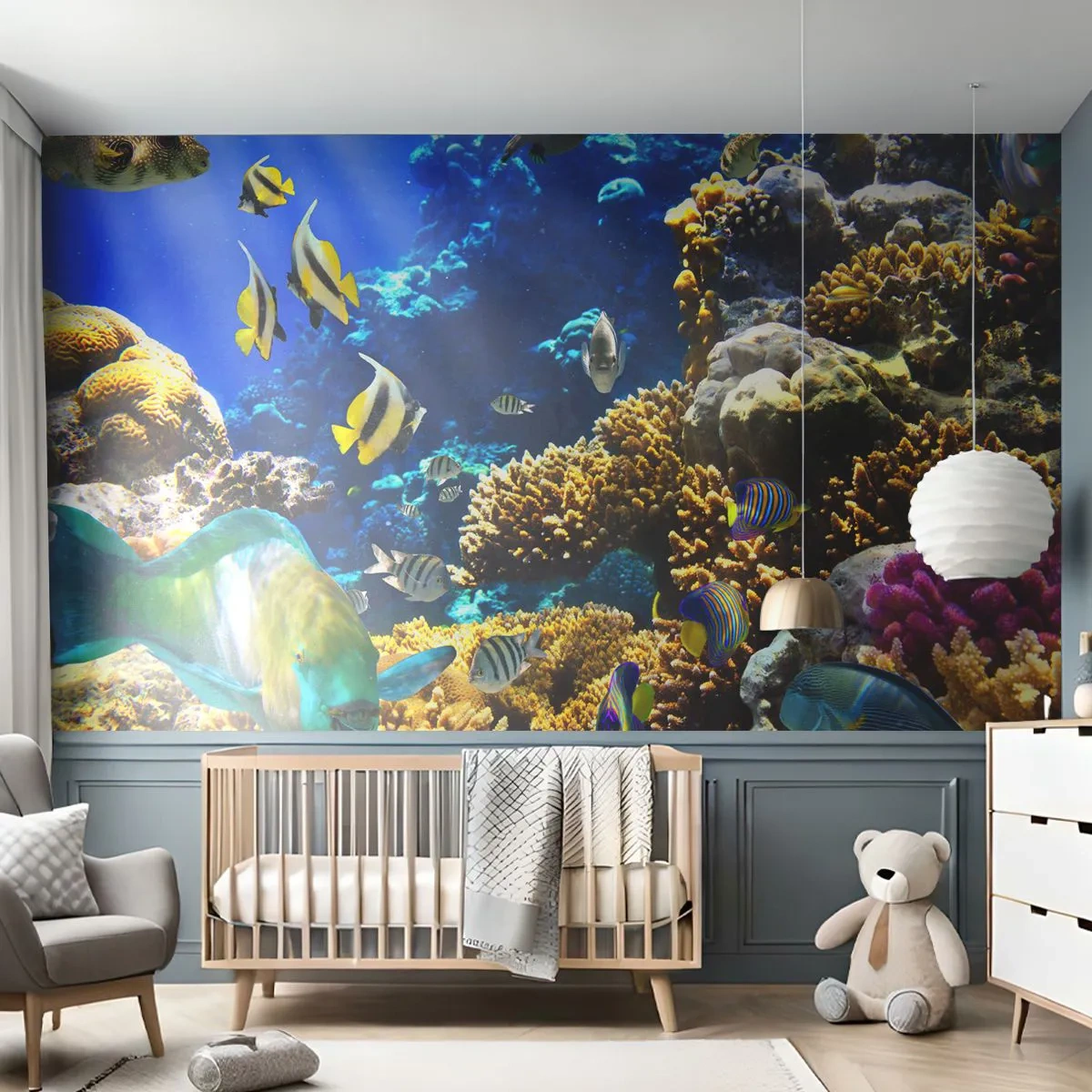 Papier Peint Photo Standard Eco - Beaucoup de circulation sur la route des vacances - récif de corail, Océan, Poisson - 200x140 cm