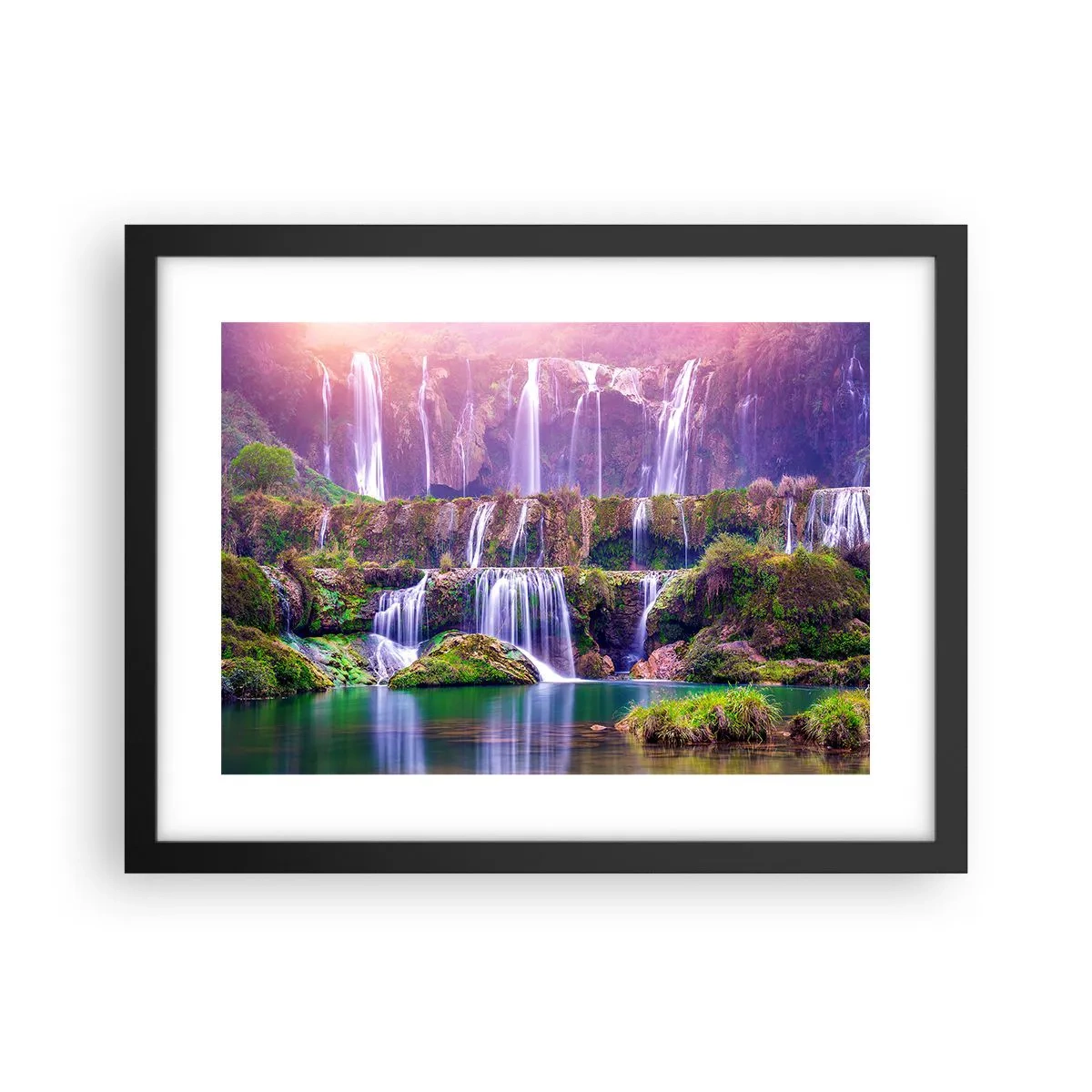 Affiche dans un cadre noir - Poster - Escalier vers le ciel - 40x30 cm