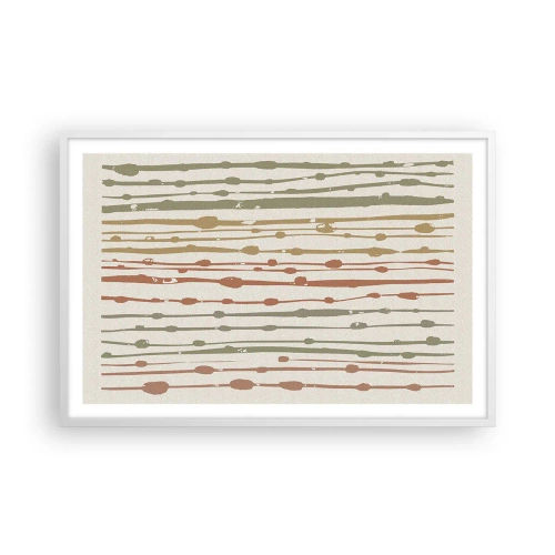 Affiche dans un cadre blanc - Poster - Notation musicale des couleurs - 91x61 cm