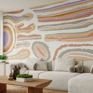 Papier Peint Autocollant Deluxe Sticker - Coupes transversales colorées - Pastel, Bohème, Minimaliste - 350x256 cm