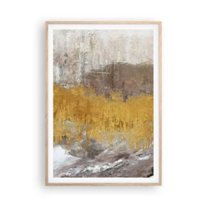 Affiche dans un chêne clair - Poster - Une explosion d'or - 70x100 cm