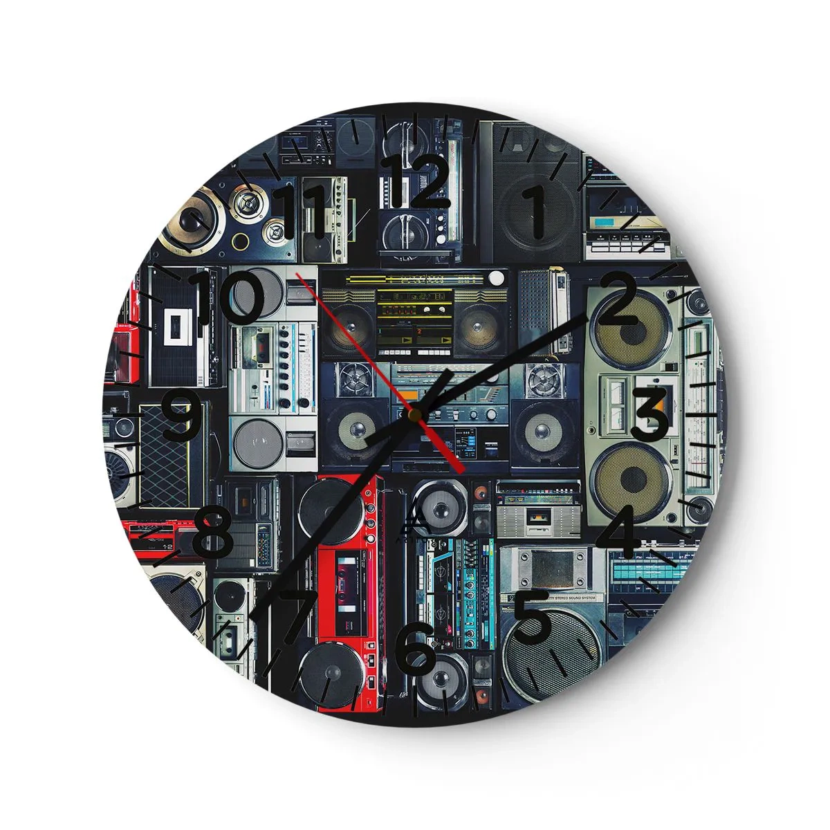 Horloge murale - Pendule murale - Nostalgie des années 80 - 30x30 cm
