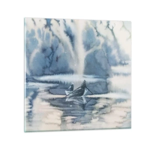 Impression sur verre - Image sur verre - Les pêcheurs dans leur paradis - 40x40 cm