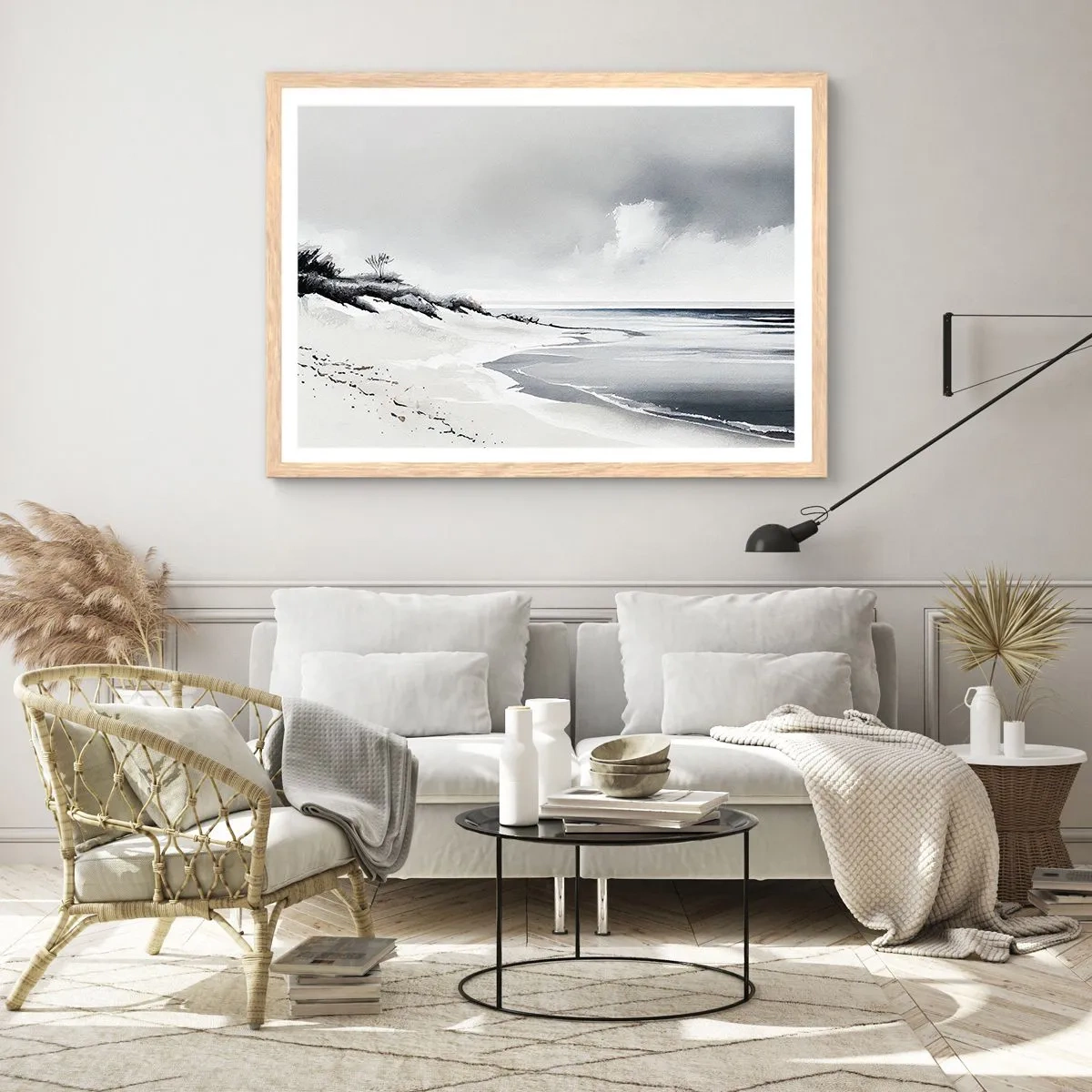 Affiche dans un chêne clair - Poster - Ensemble depuis toujours - 40x30 cm