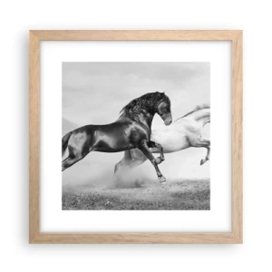 Affiche dans un chêne clair - Poster - Anges et démons - 30x30 cm