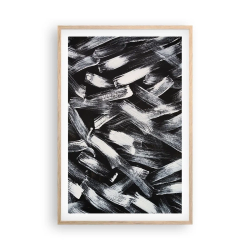 Affiche dans un chêne clair - Poster - L'abstraction dans l'esprit industriel - 61x91 cm